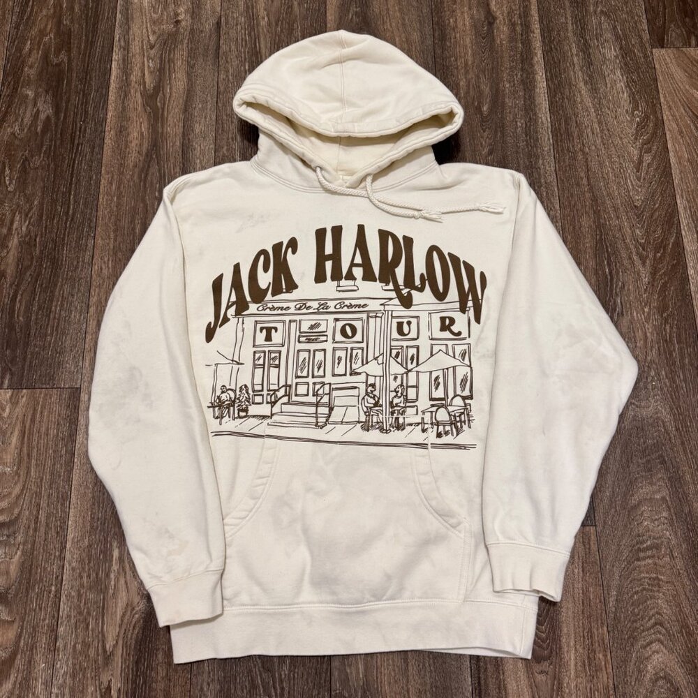 Jack Harlow Men's M White Hoodie Sweatshirt Creme De La Creme Tour Concert Band